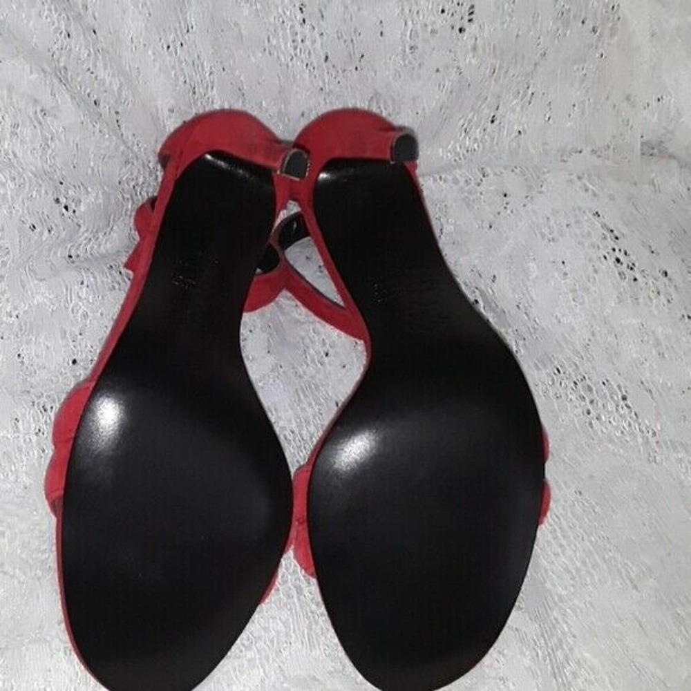 NWOT Nicholas JOCELYN Red  Suede Stiletto Sandals Pumps Shoes 37.5 IT - Picture 5 of 6